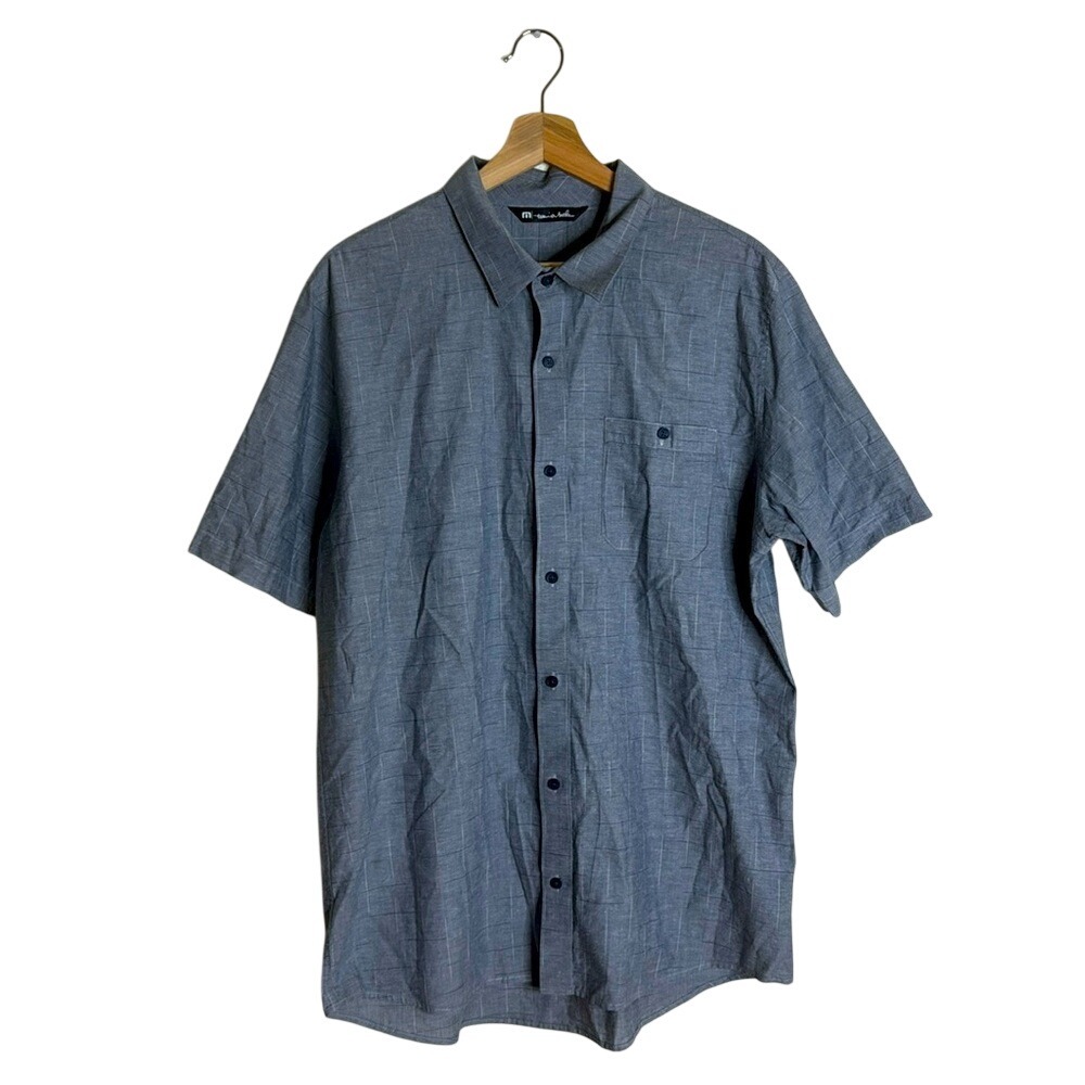 Travis Mathew Mens Golf Casual Button Up Polo Shirt Grey Large